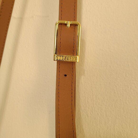 Anuschka Medium Crossbody With Double Zip Pockets Tooled Birds Tan - Picture 3 of 12